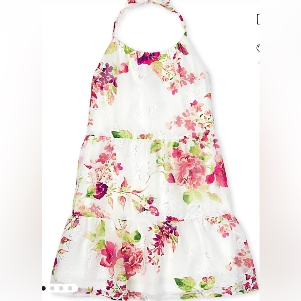 Place girl dress Color:white/floral print Size: 4/6 spring, flower girl, party